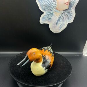 Vintage Hand Carved and Painted Northern Pintail Drake Wood Decoy Folk Art Duck